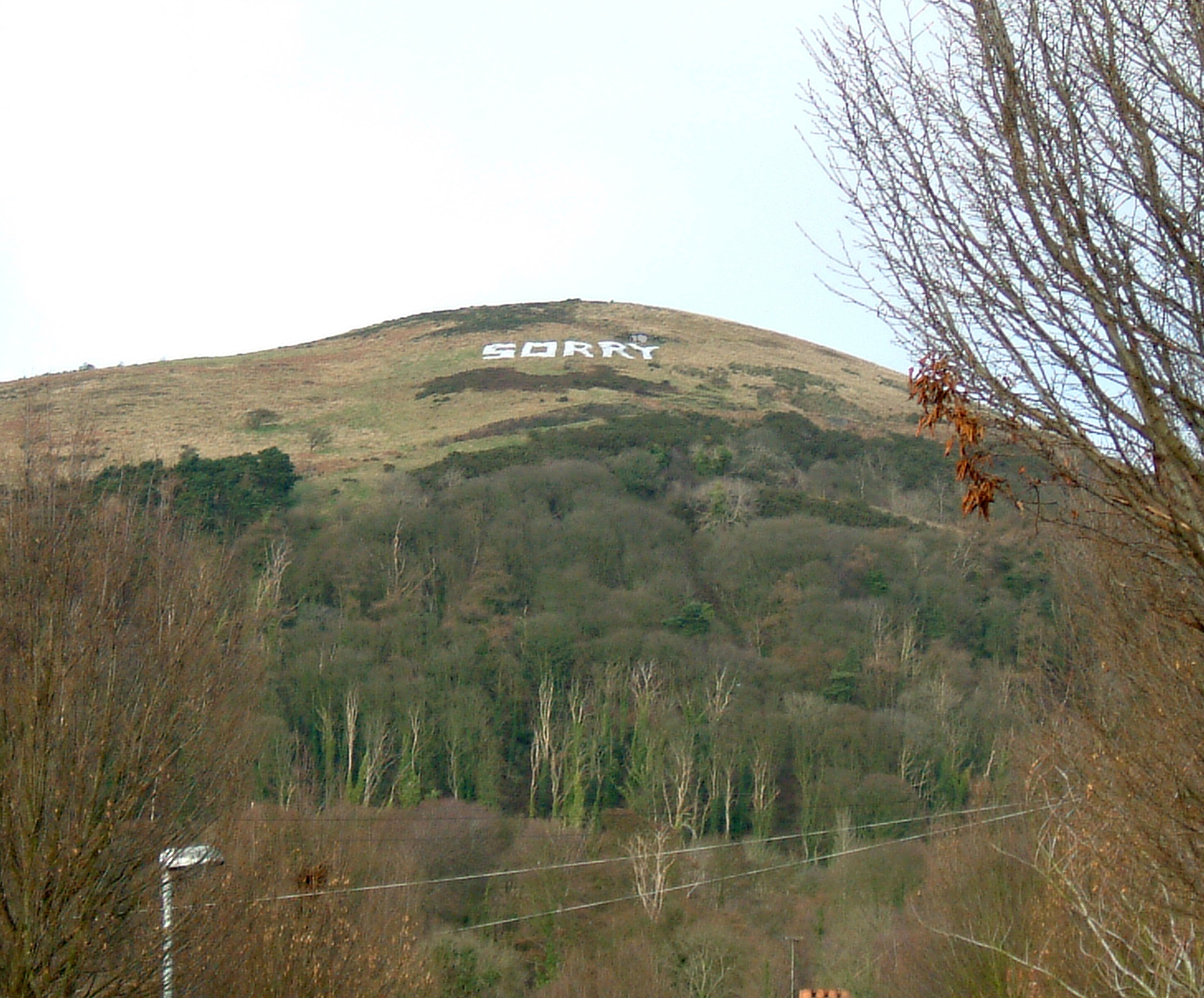 Sorry 2004 (Site specific hillside public intervention & photographic)